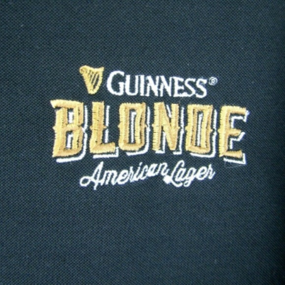 Nike Golf Black Polo Shirt Guiness Blonde Logo - Picture 2 of 8